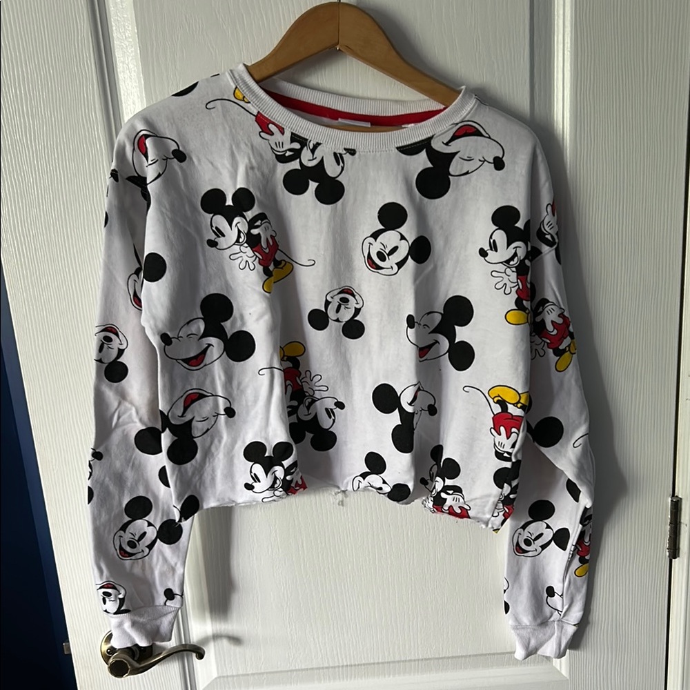 Disney Mickey Mouse White and Red Cropped Top